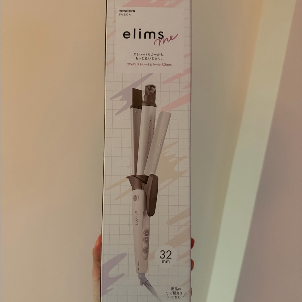 TESCOM elims me Negative Ion Straightener & Curling Hair Iron (White)